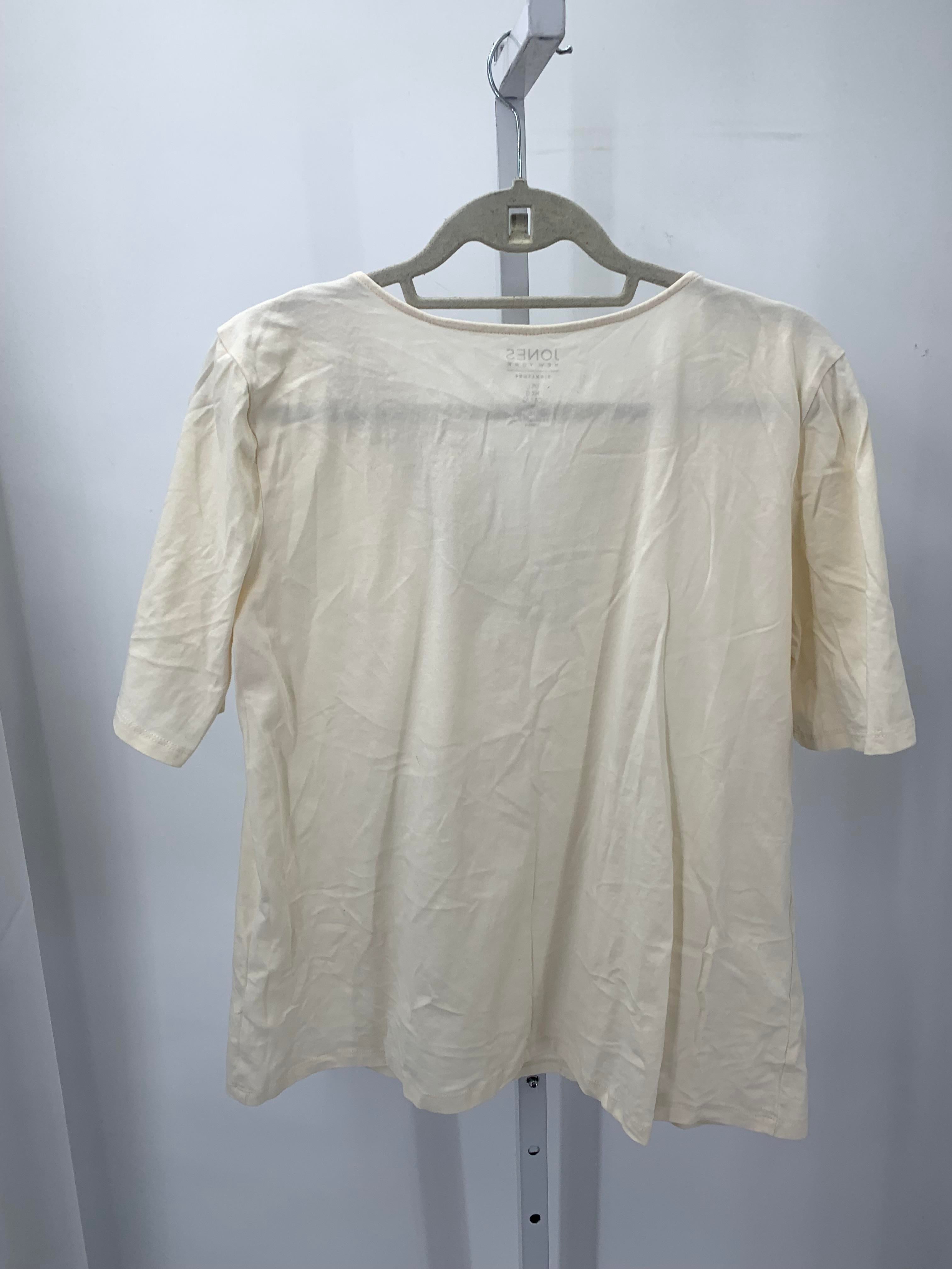 Jones New York Size Large Misses Short Sleeve Shirt