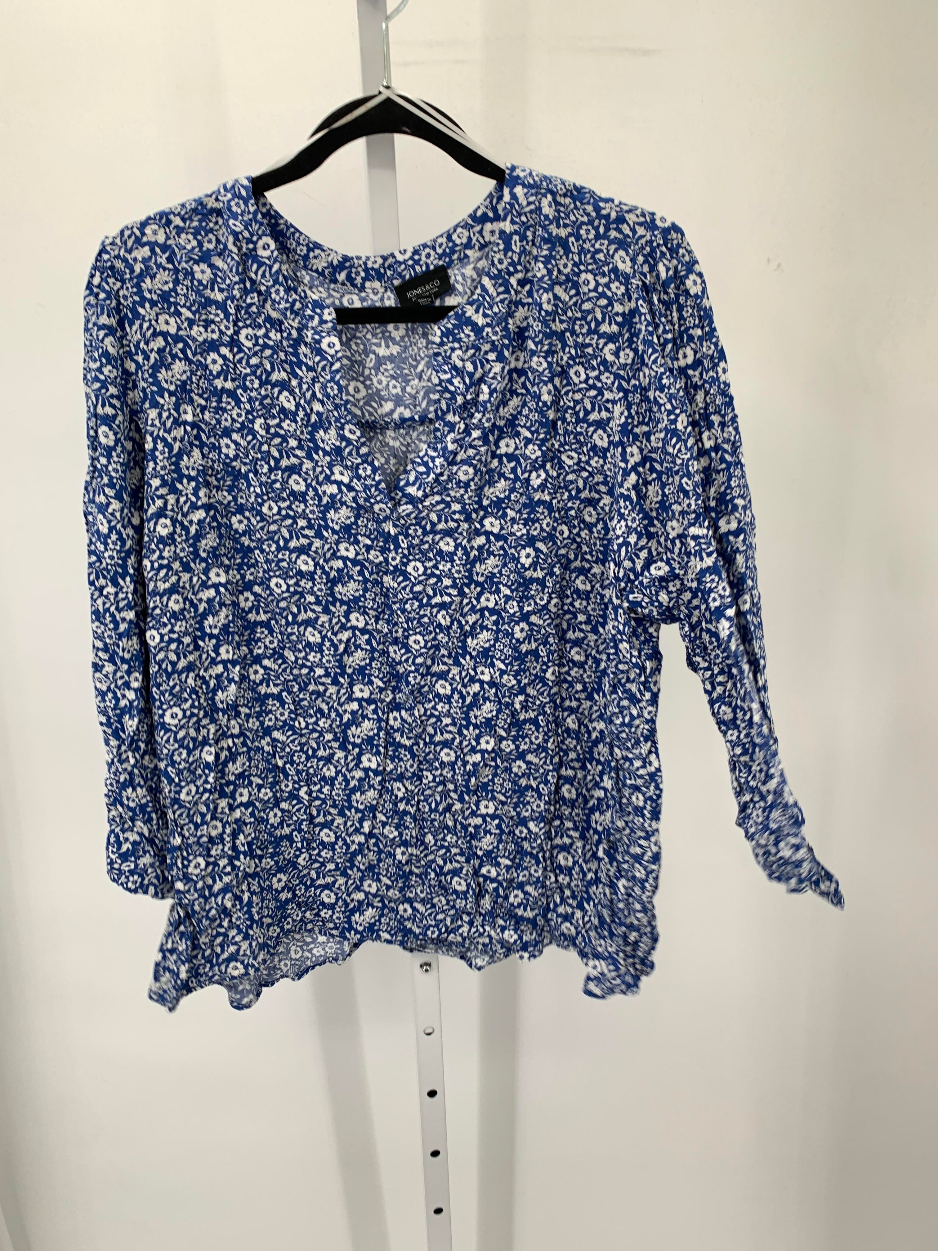 Jones New York Size 1X Womens 3/4 Sleeve Shirt