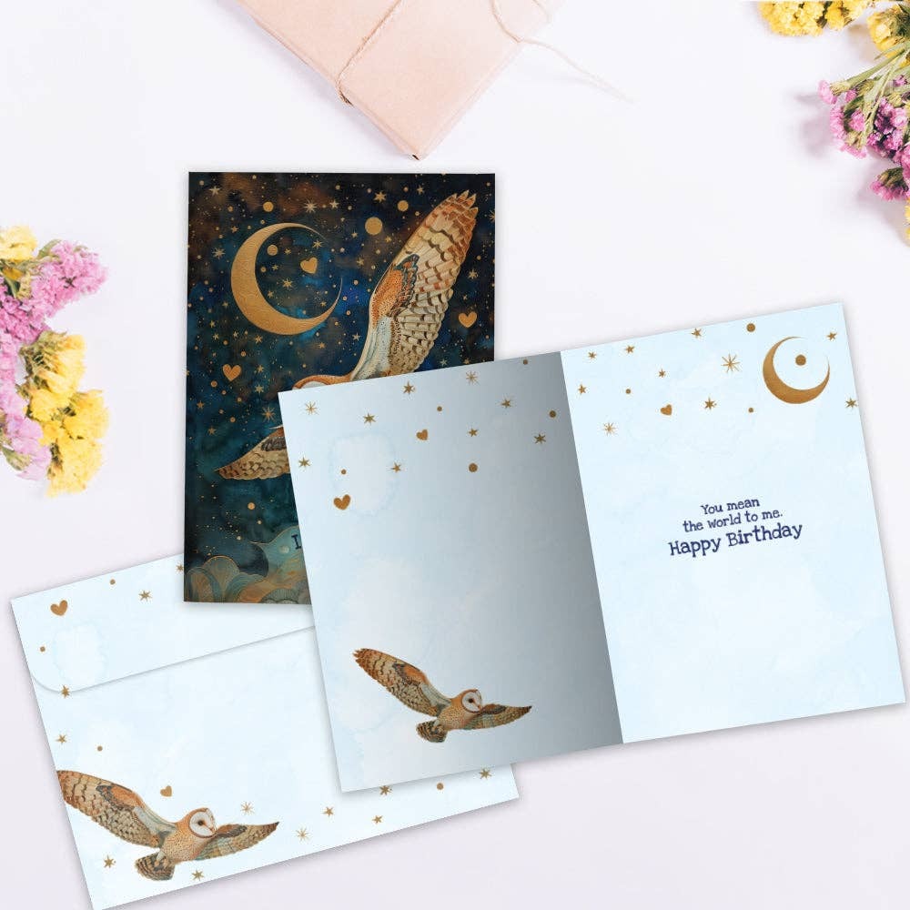 Lucky Owl, Birthday Card
