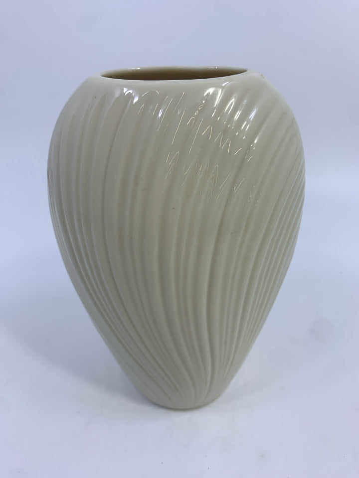 LENOX WAVY LINED VASE.
