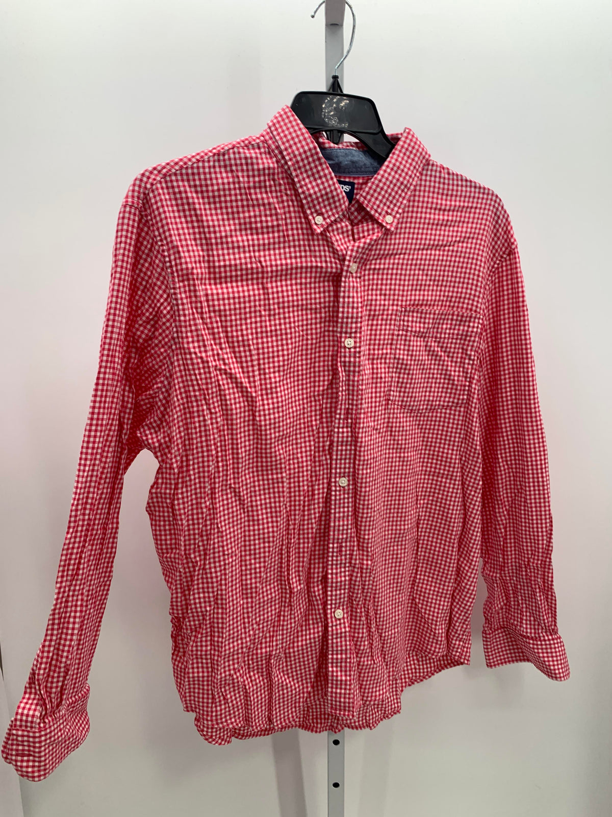 PINK CHECK BUTTON DOWN
