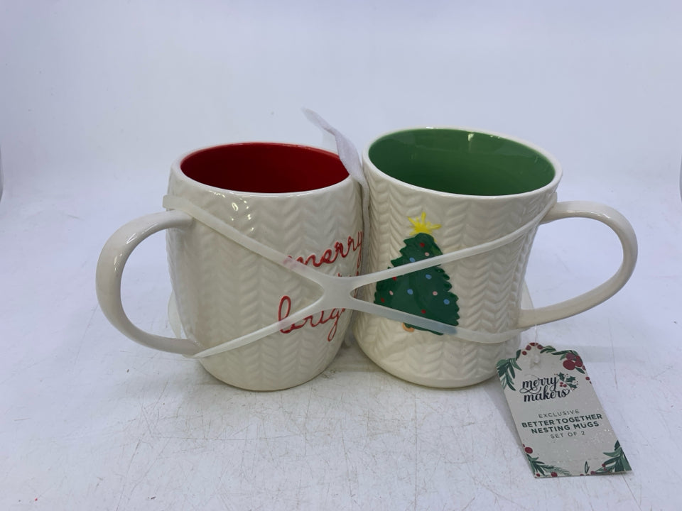 2PC MERRY & BRIGHT MUG SET