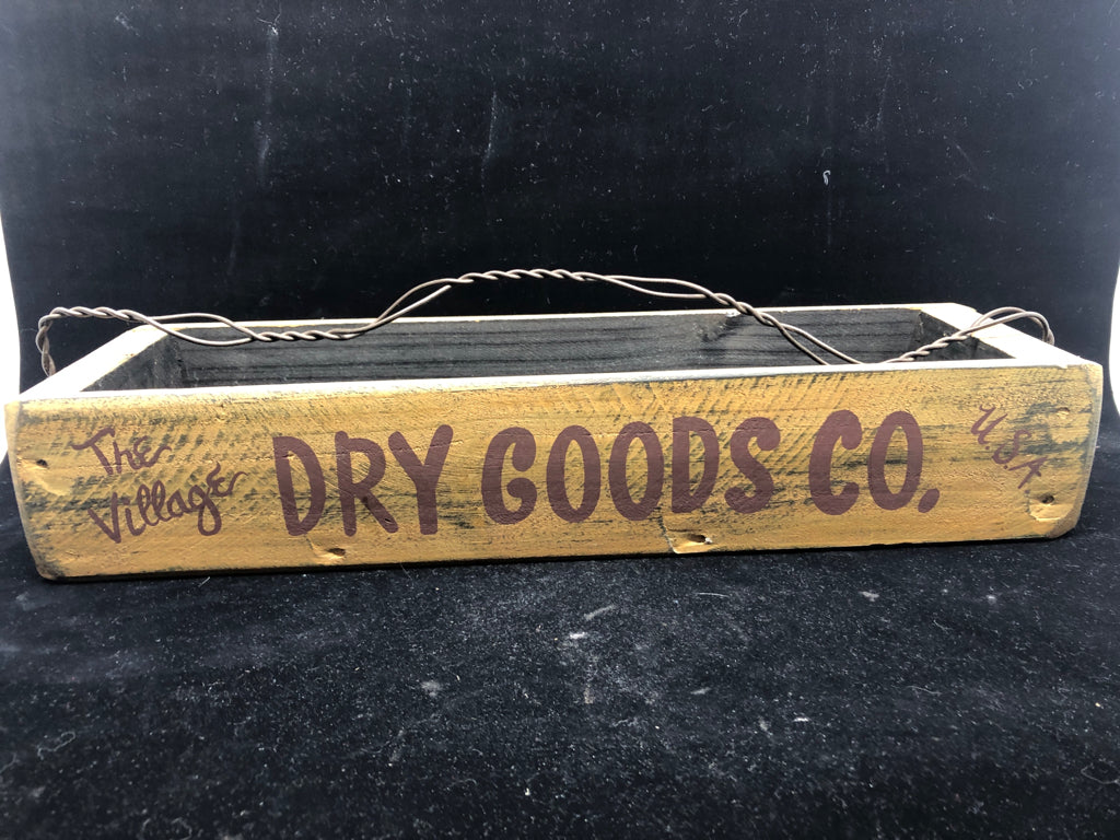 THE VILLAGE DRY GOODS WOOD CRATE W HANDLE.