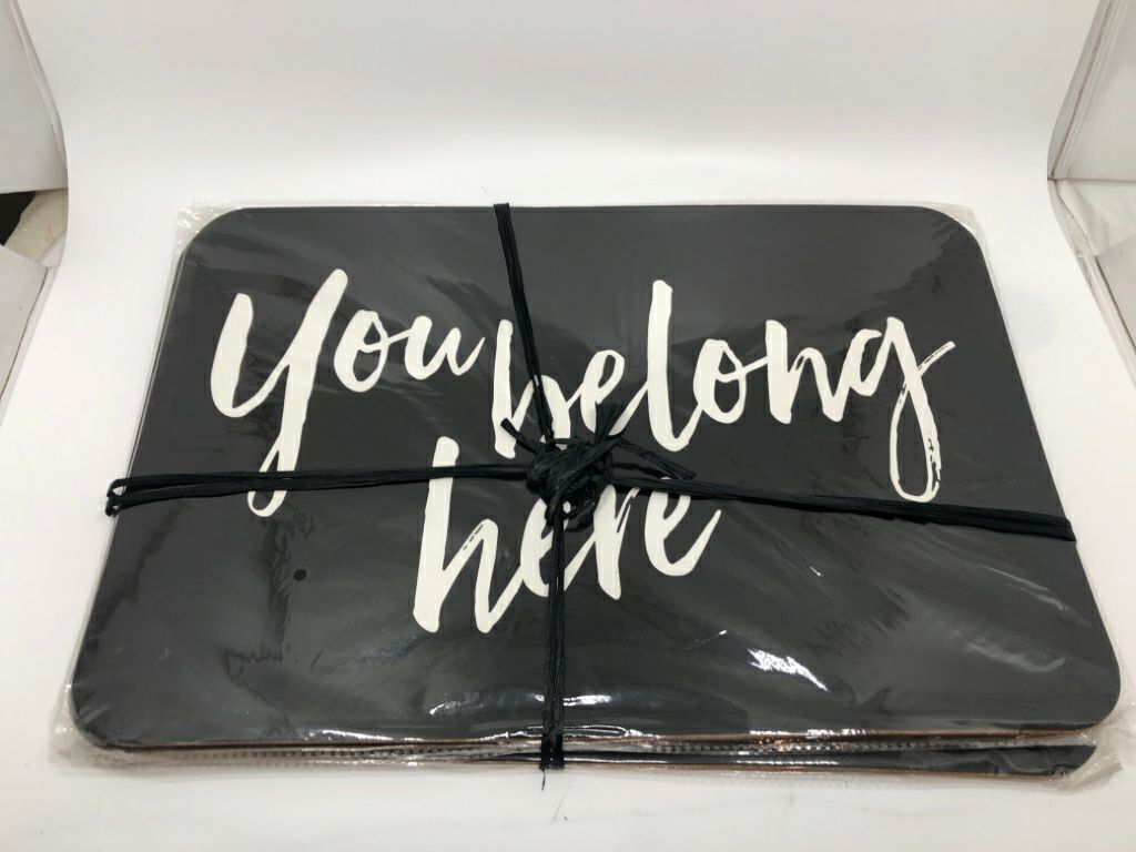 NIP 4PK YOU BELONG HERE CORK PLACEMATS.
