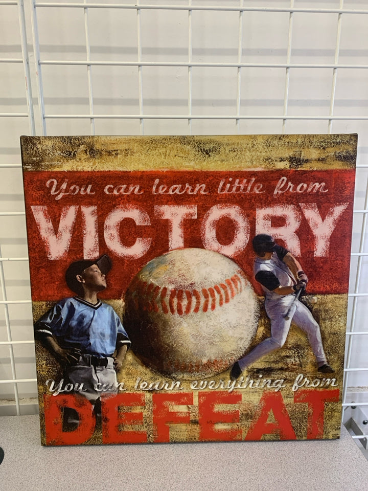 "VICTORY" BASEBALL CANVAS.