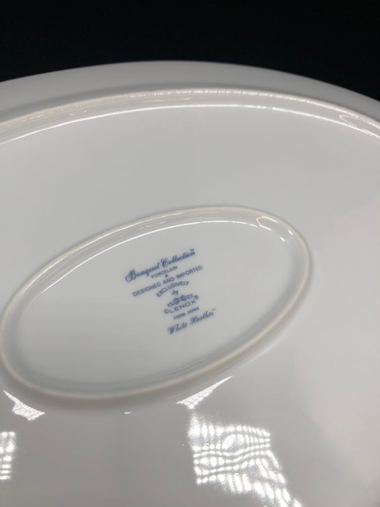 BOUQUET PATTERN SERVING PLATTER W/SILVER RIM.
