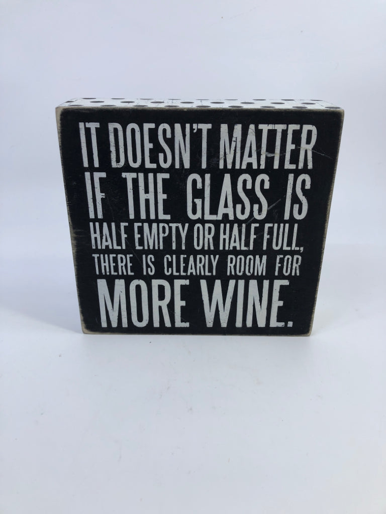 GLASS HALF FULL BLOCK DECOR.