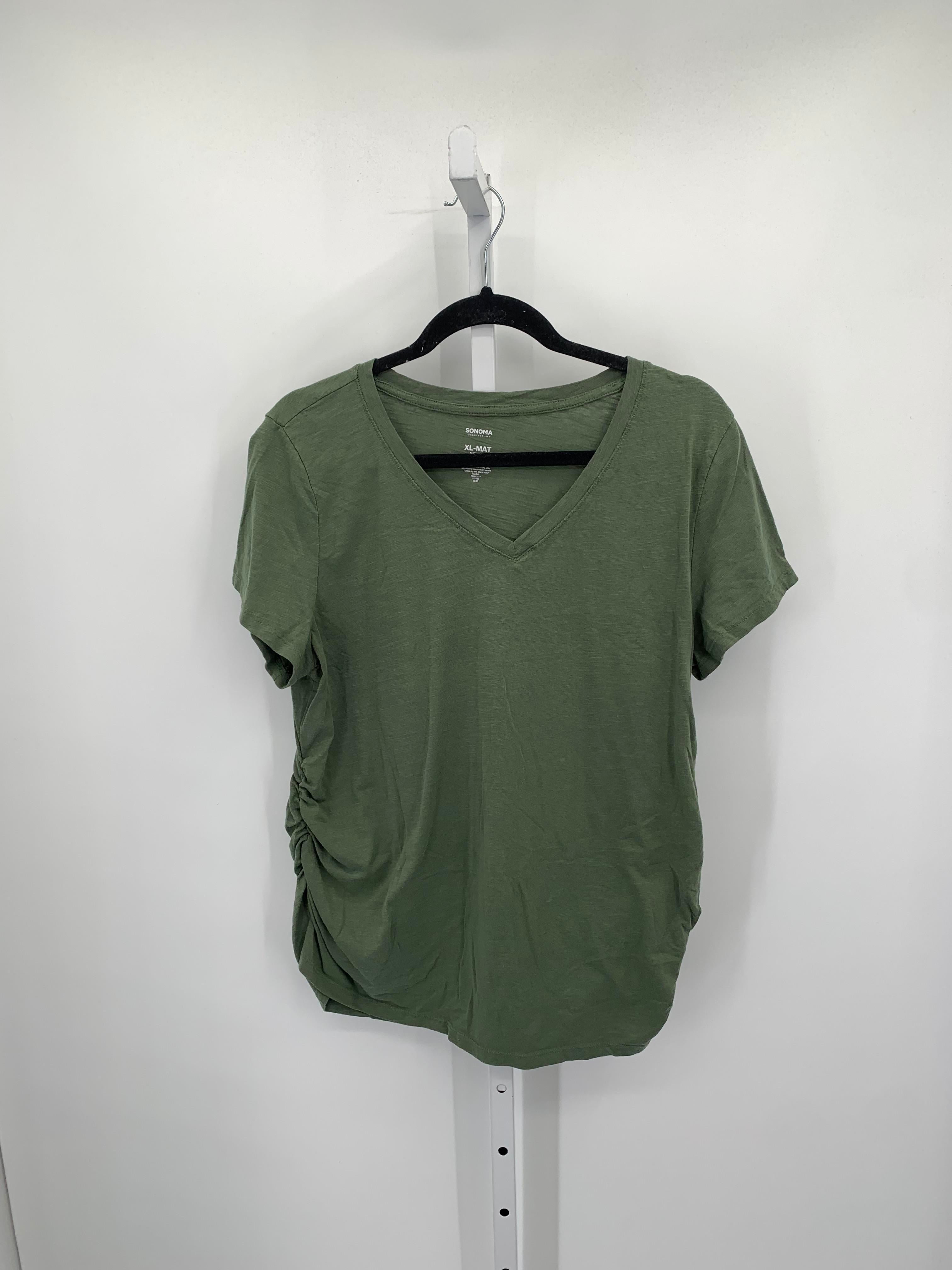 Sonoma Green Size Extra Large Maternity Short Sleeve Shirt