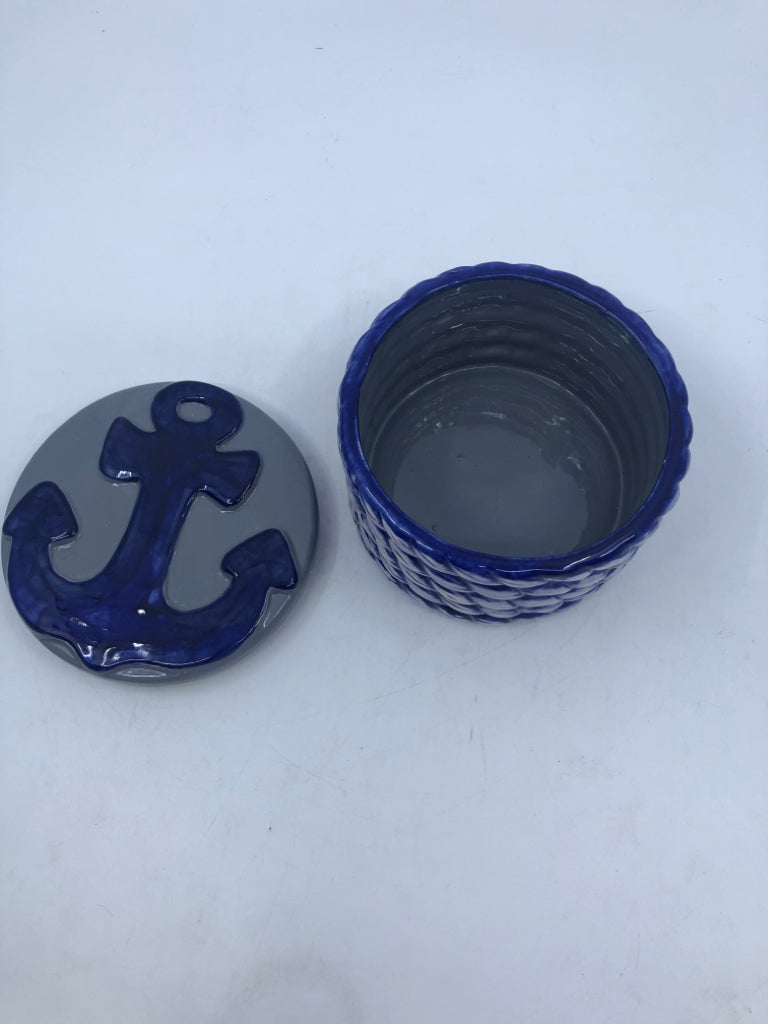 NAUTICAL CERAMIC DISH W/LID.