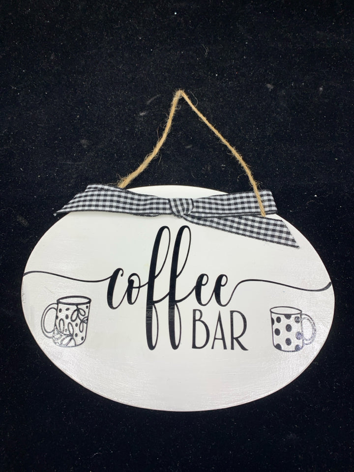 WHITE SMALL COFFEE BAR SIGN.