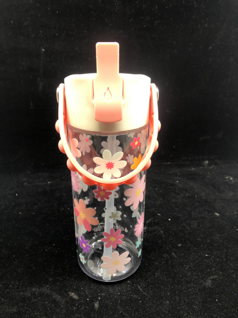 NEW ELEMENTAL PINK AND BLUE FLORAL KIDS WATER BOTTLE.