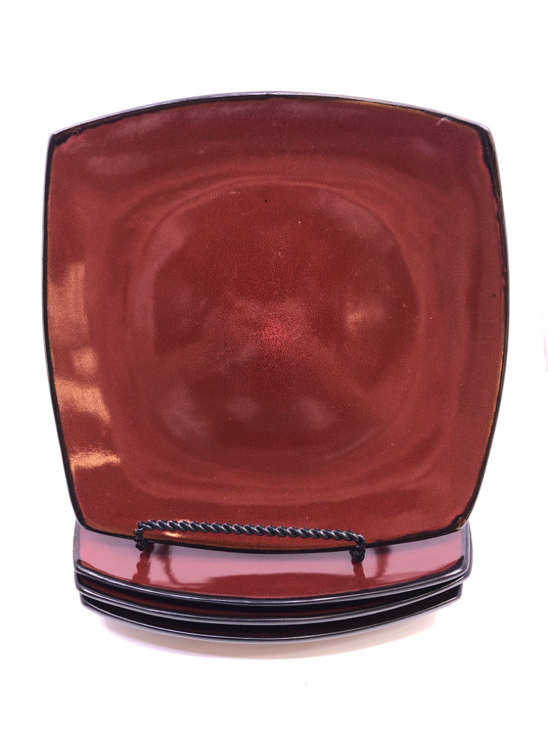 16 PC SVC 4 BLACK + RED DISH SET.