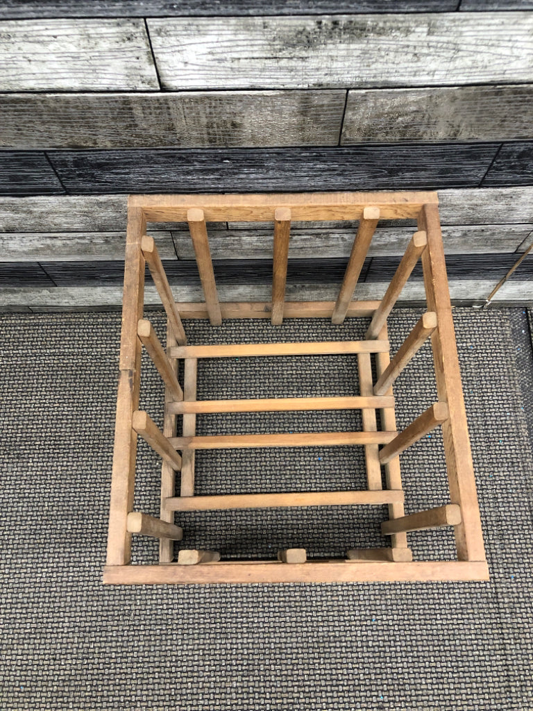 WOOD SLATE CRATE "OLD NEWS BINDERY" NEWSPAPER RACK.