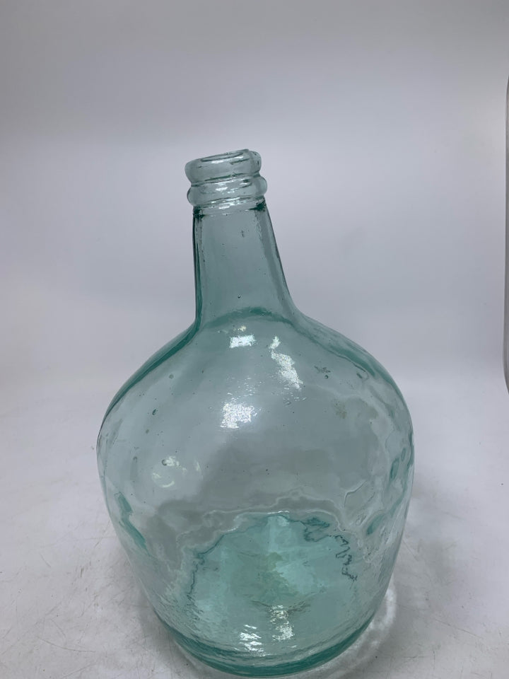 BLUE TINT GLASS HEAVY JUG.