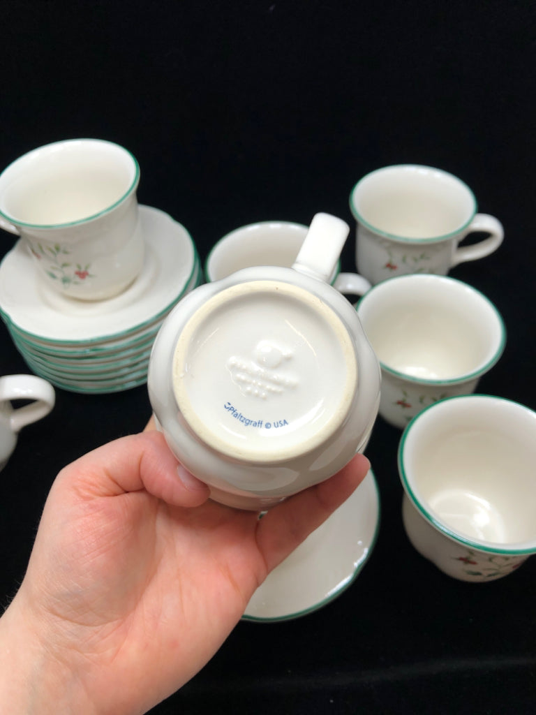 34PC HOLLY PATTERN DISH SET - PFALTZGRAFF SERV FOR 8.