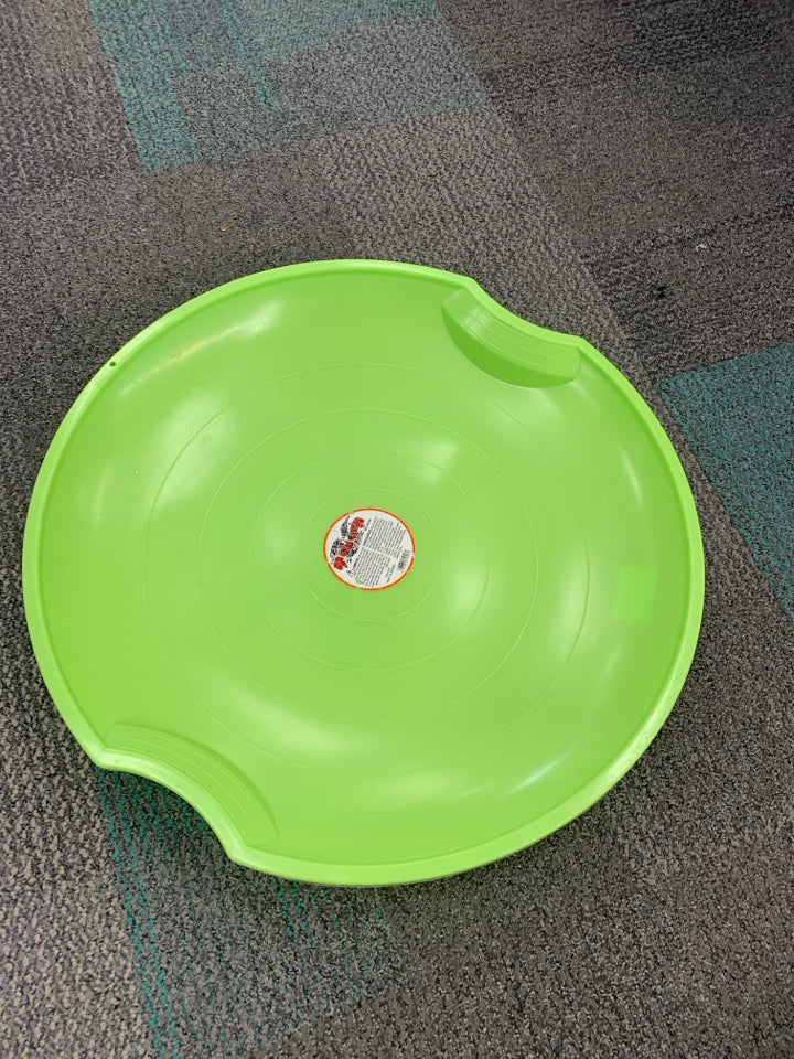 Flexible Flyer Flying Saucer 26" Plastic Snow Sled for Kids & Adults, Green