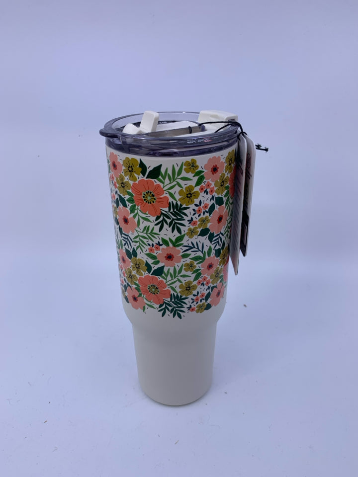 NEW CREAM FLORAL HYDRAPEAK WATER BOTTLE.