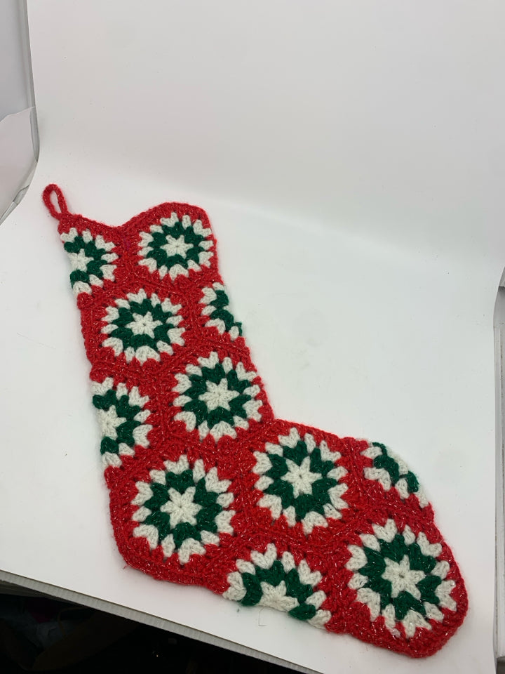 HANDMADE KNIT STOCKING.