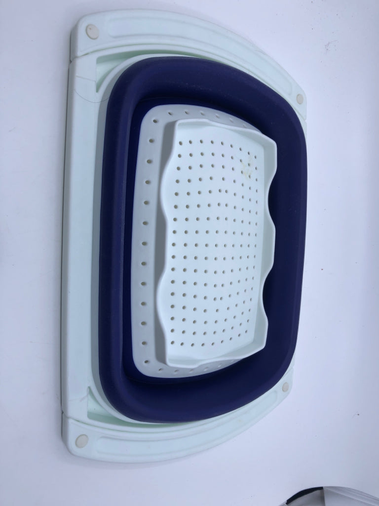 WHITE PLASTIC ADJUSTABLE STRAINER.