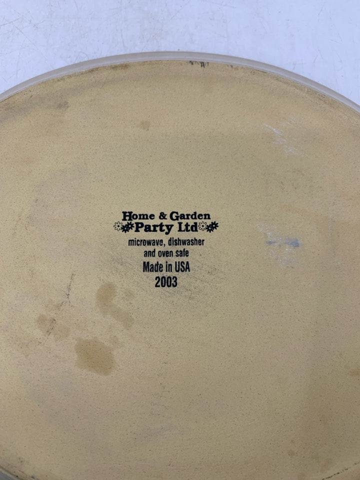 OVAL BIRD HOUSE THEMED PLATTER.