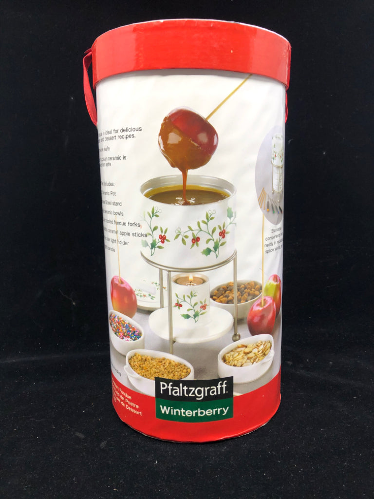 NIB PFALTZGRAFF WINTERBERRY FONDUE SET.