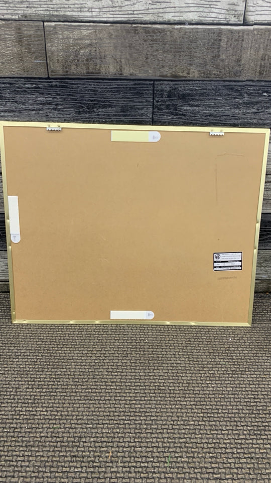 WHITE-BOARD CALENDAR W/GOLD BORDER.