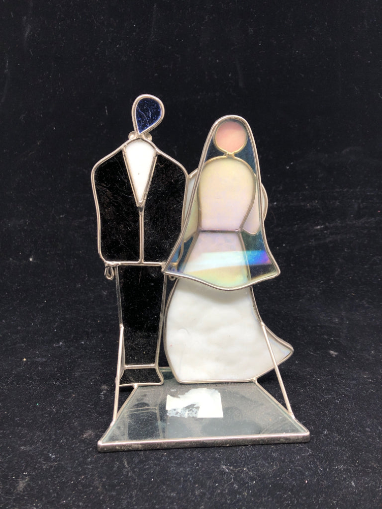 STAIN GLASS BRIDE AND GROOM.