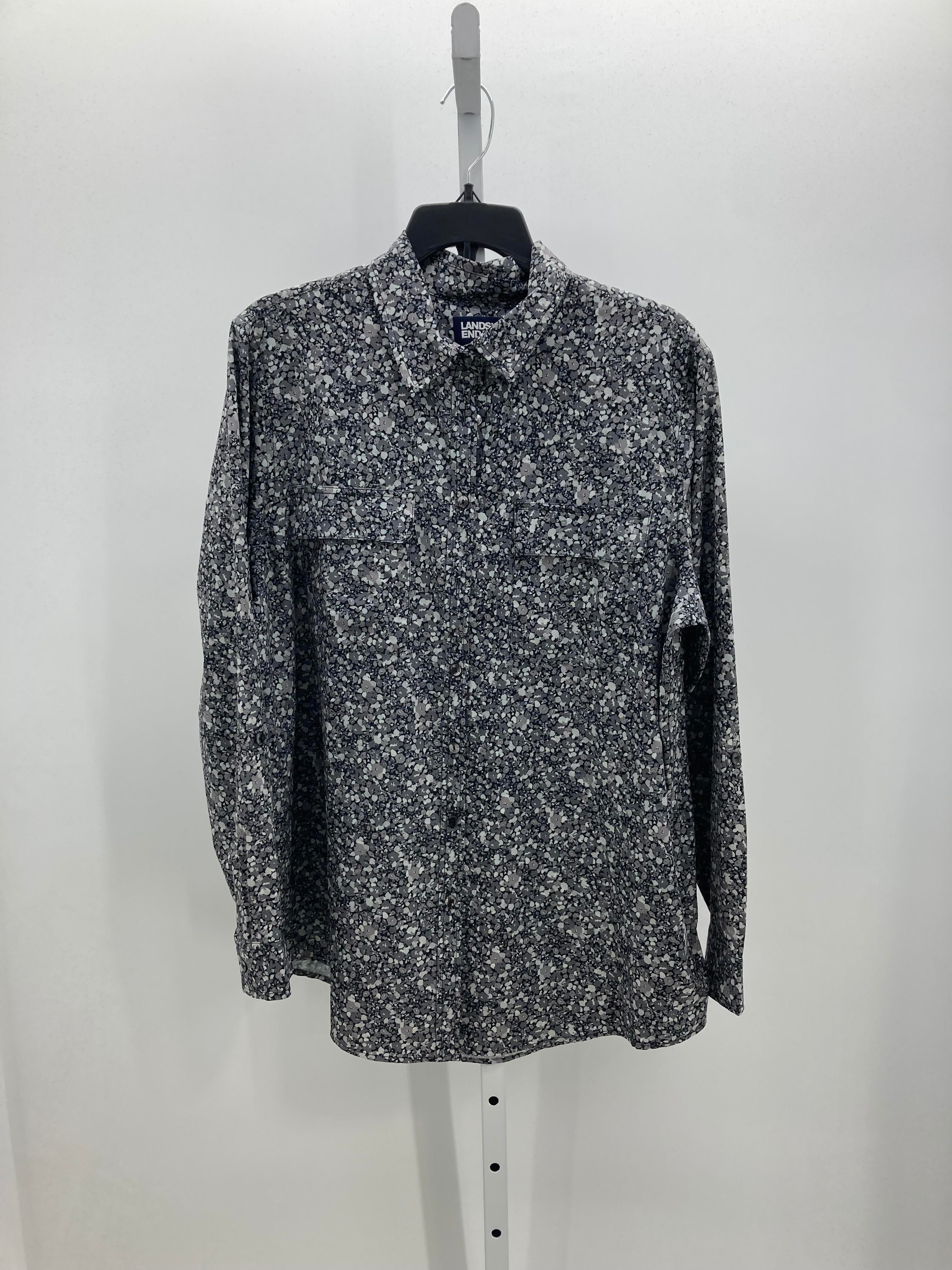 Lands End Size Large Misses Long Sleeve Shirt