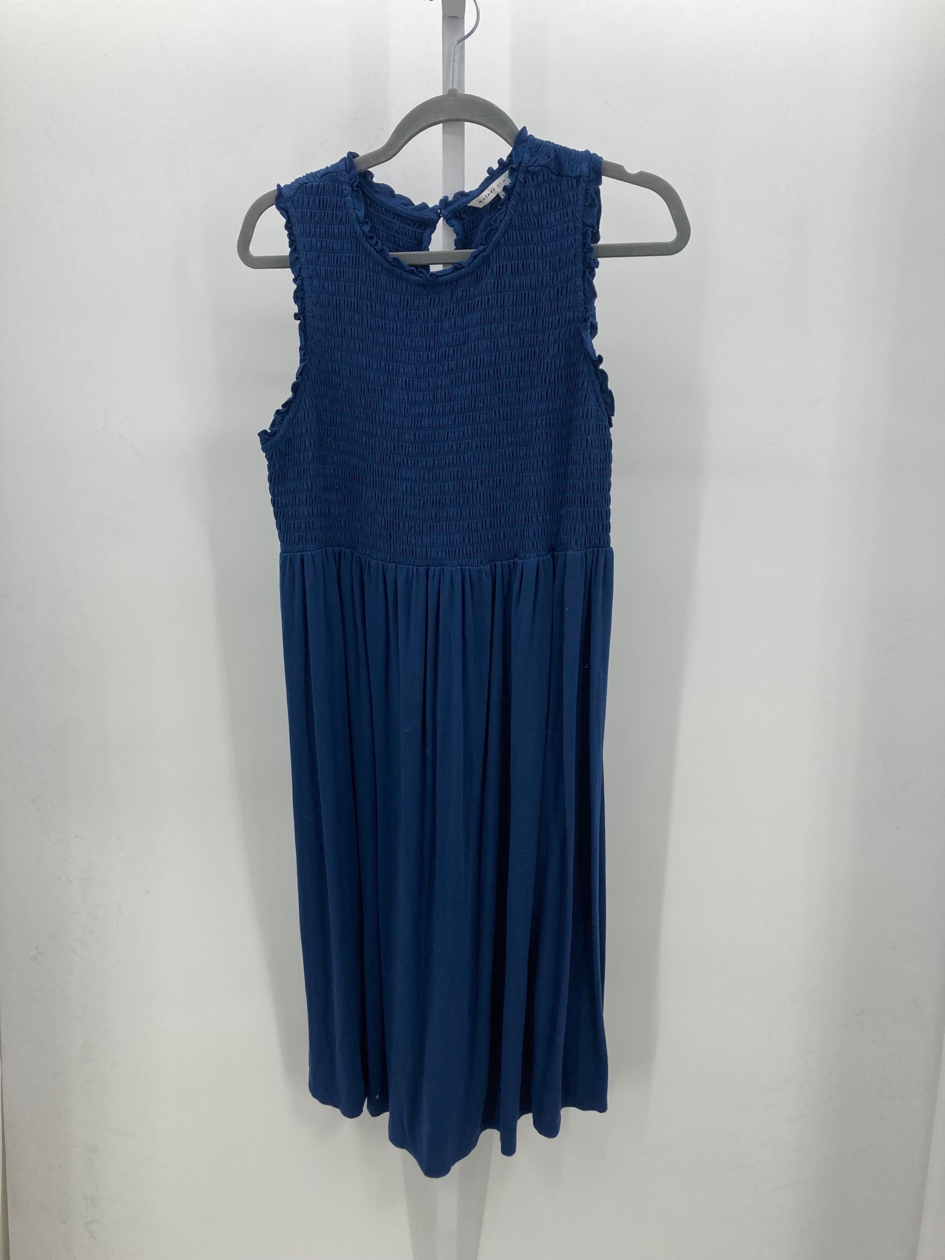 Navy Size Large Maternity Sleeveless Dress