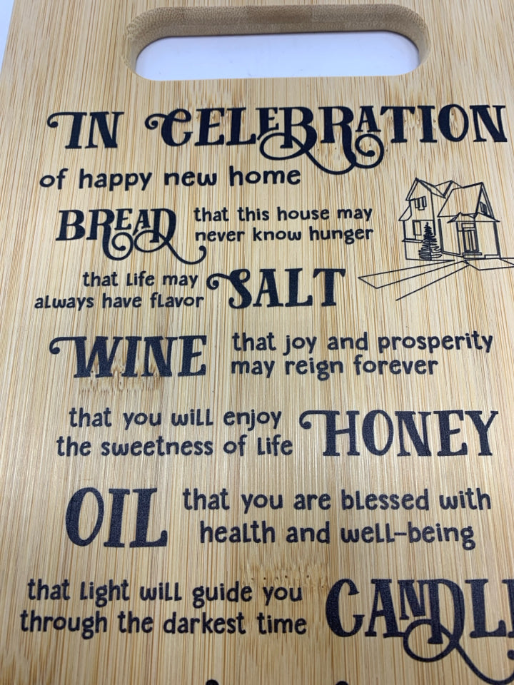 IN CELEBRATION CUTTING BOARD.