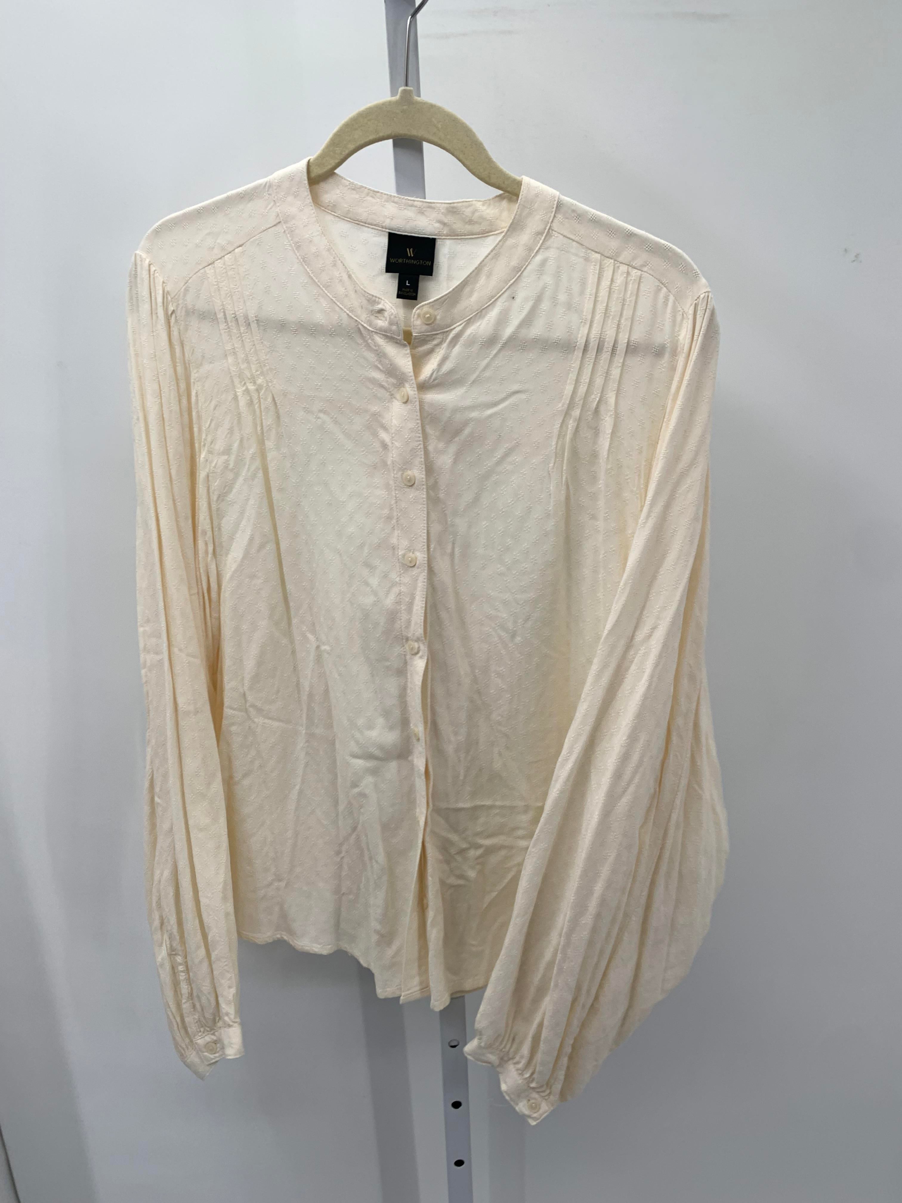 Worthington Size Large Misses Long Sleeve Shirt