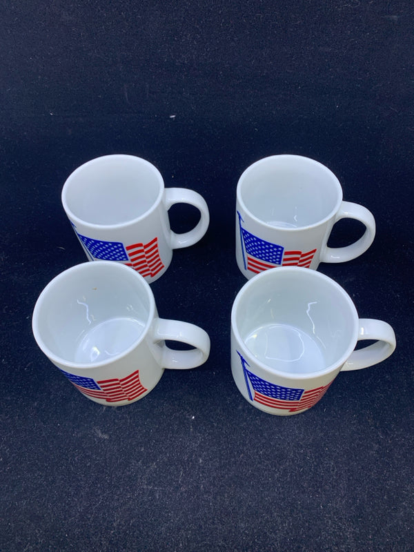 4 AMERICAN AND PROUD OF IT MUGS.