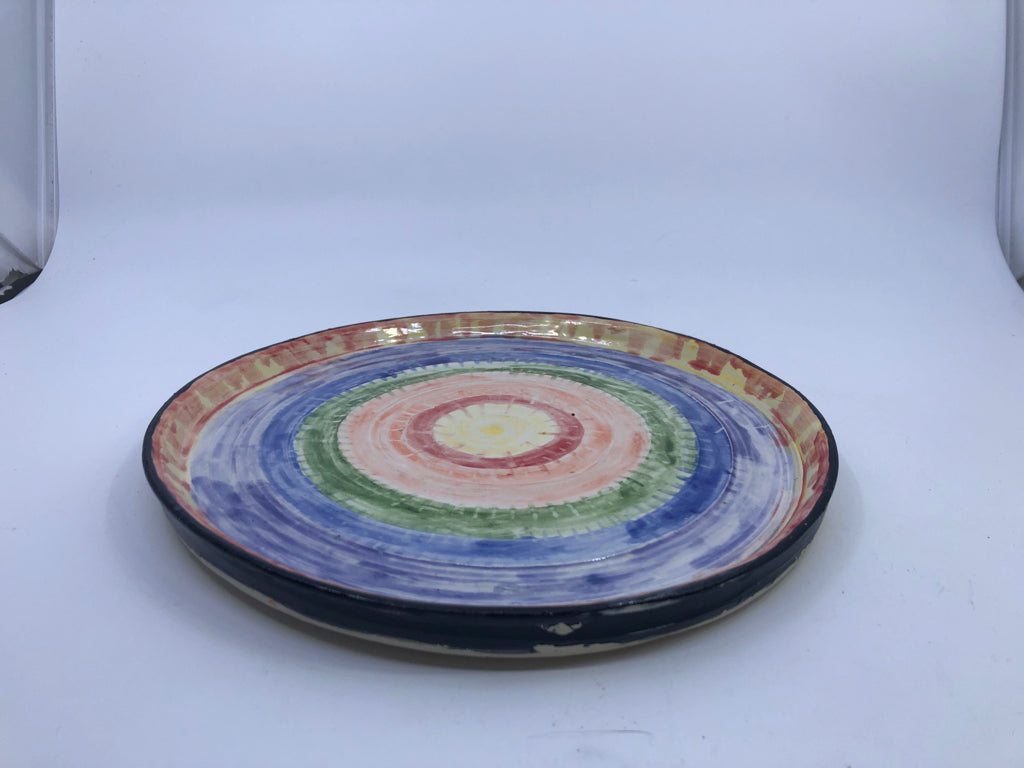 WATER COLOR CERAMIC ROUND SERVER.