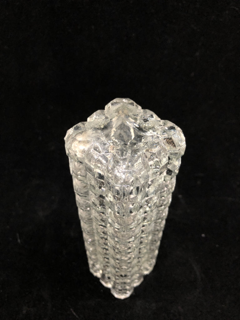 BUBBLE GRID GLASS VASE.