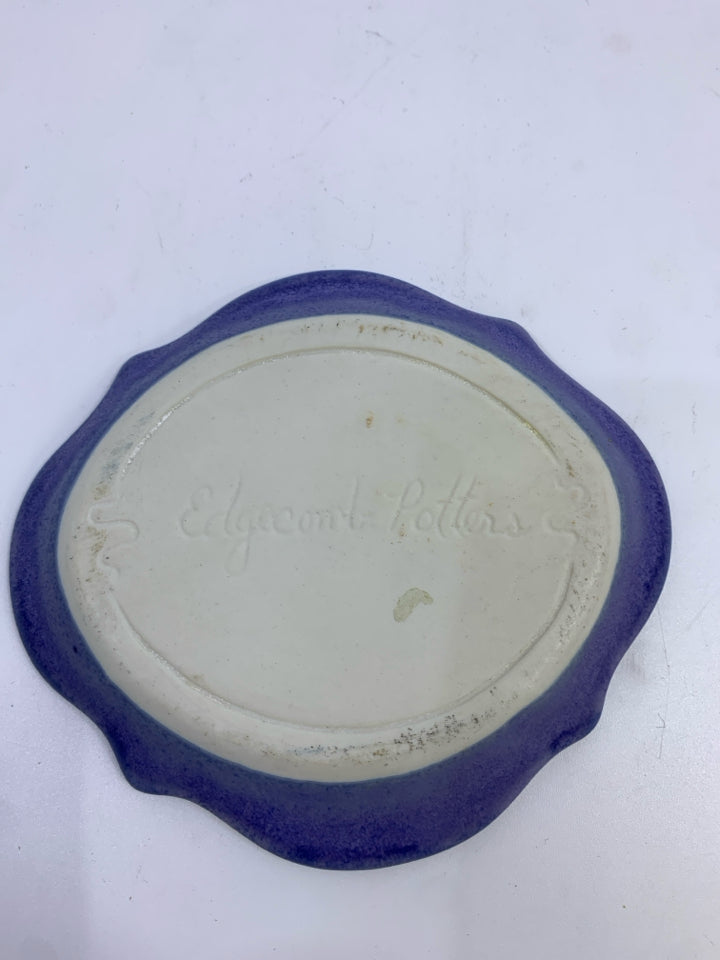 EDGECOMB POTTERS BLUE DISH.