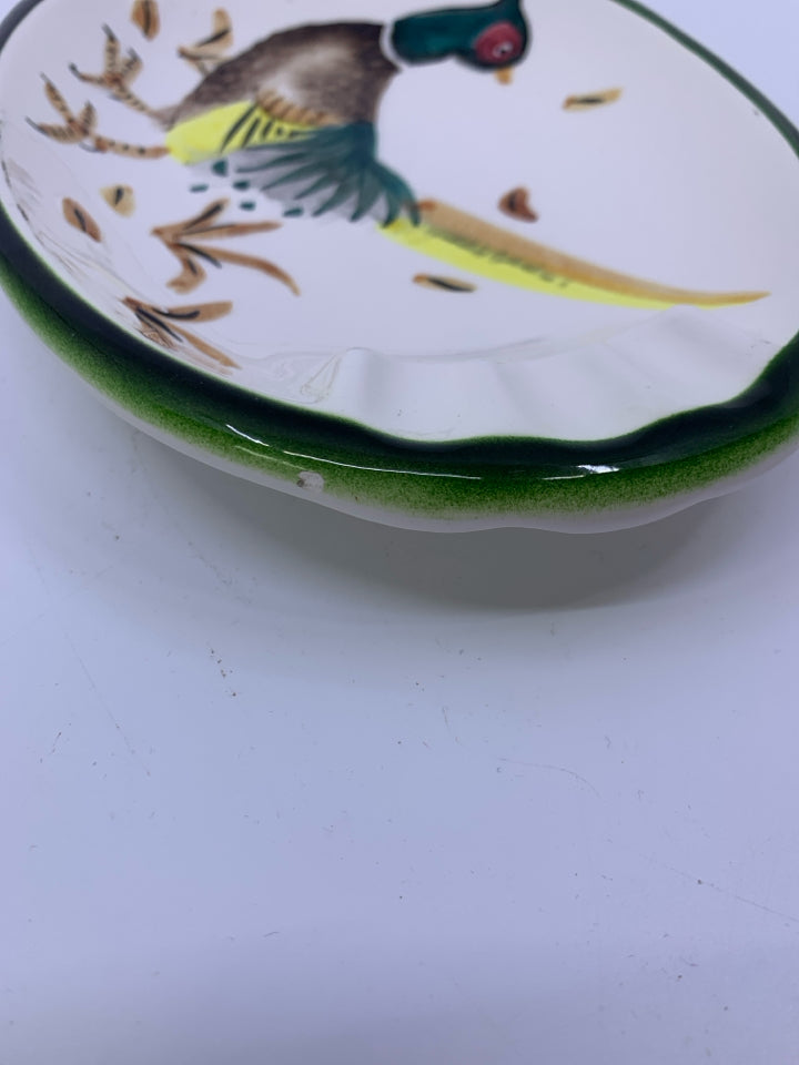 VTG PHEASANT OVAL ASHTRAY.