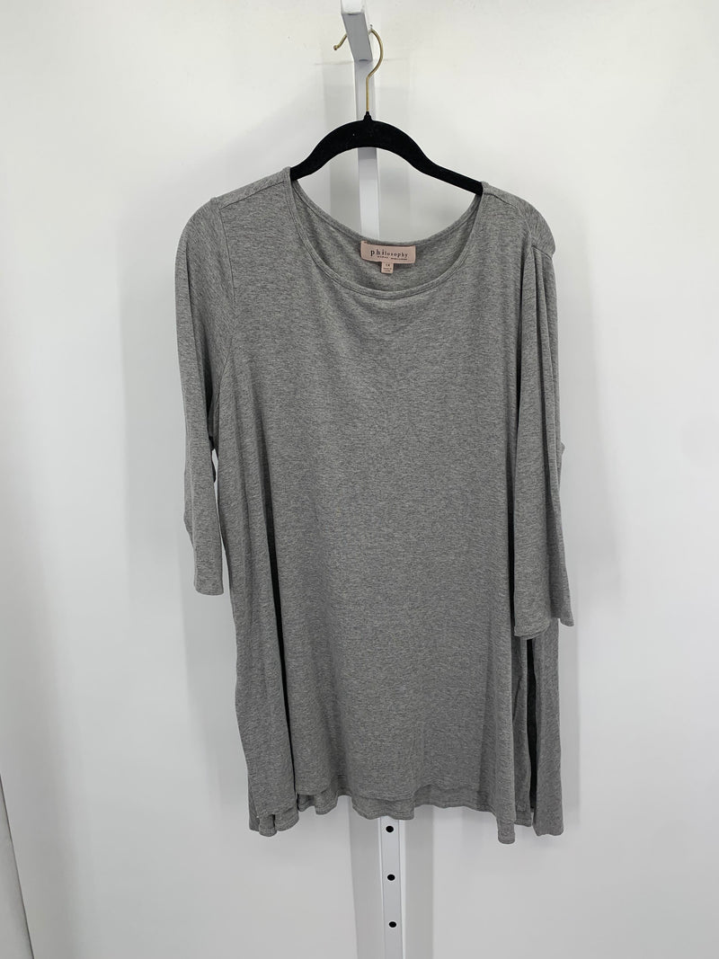 philosophy Size 1X Womens 3/4 Sleeve Shirt