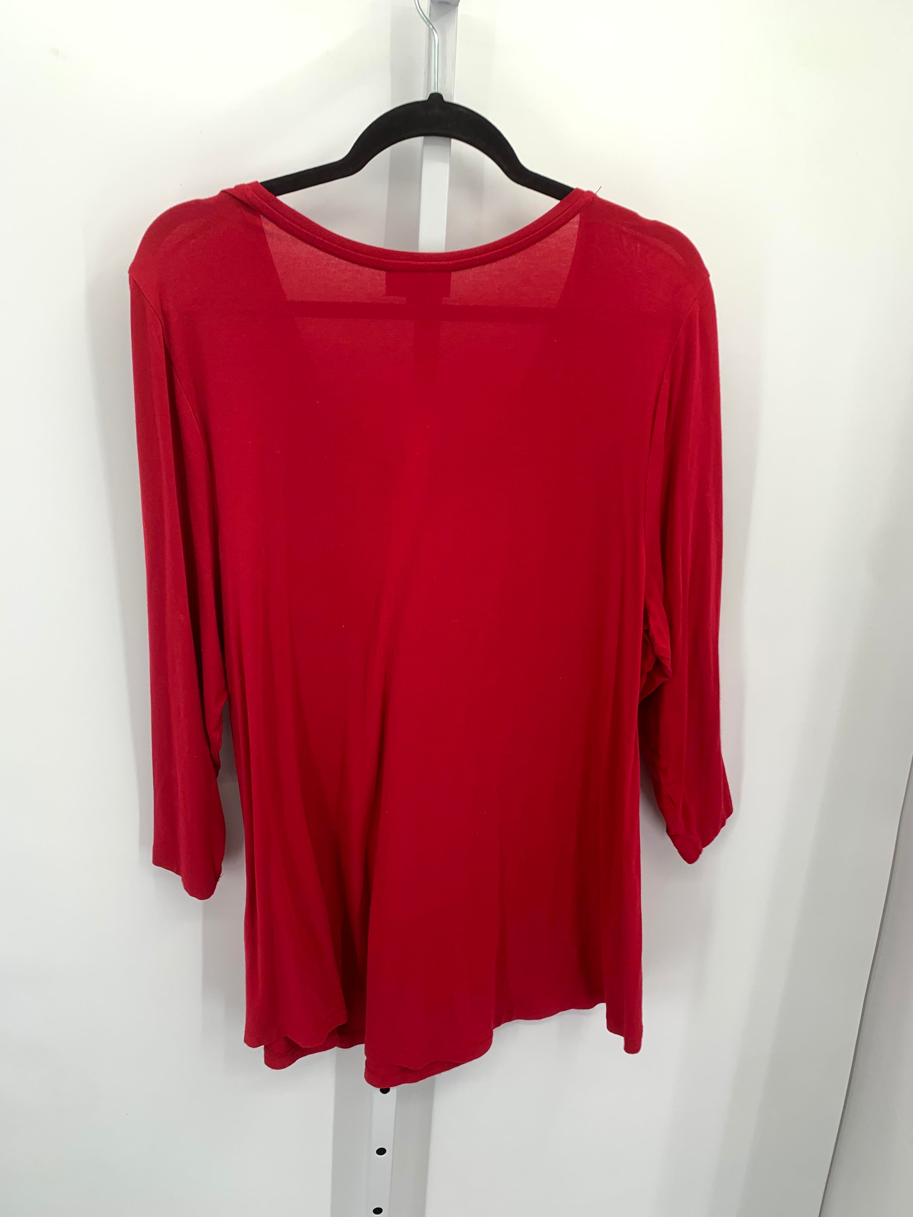 JM Collection Size 2X Womens 3/4 Sleeve Shirt