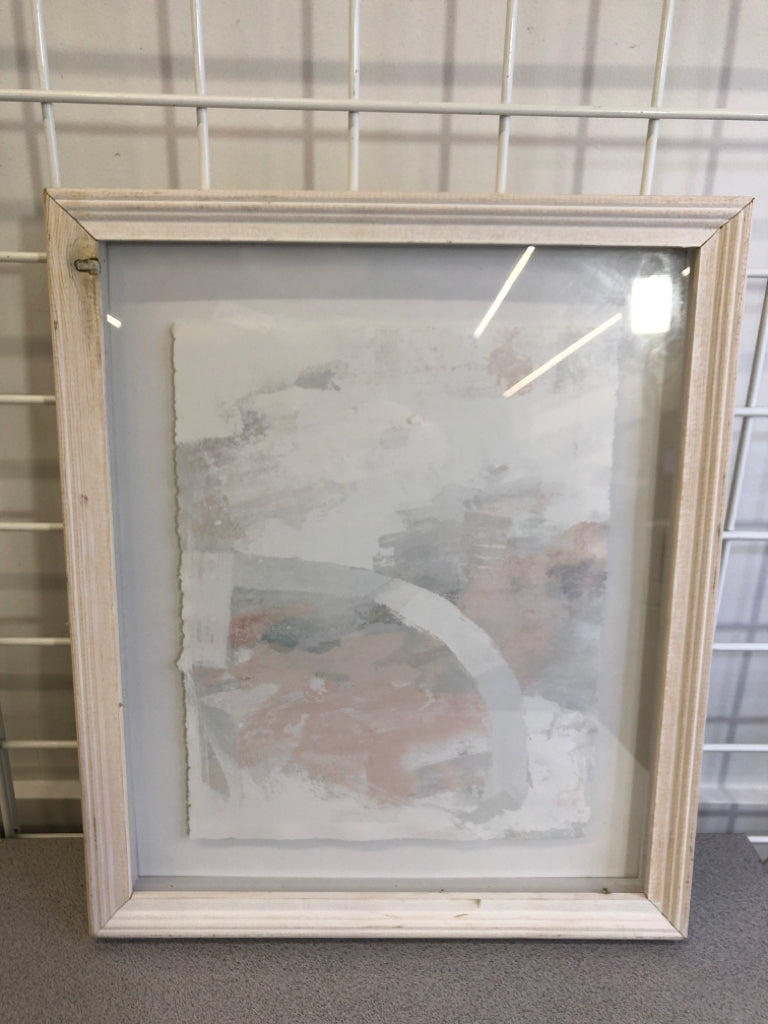 ABSTRACT RECYCLED PAPER FRAMED ARTWORK.