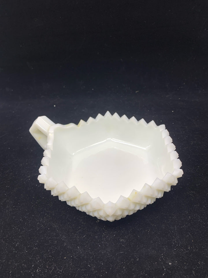 WHITE DIAMOND PATTERN BOWL/ CANDLE HOLDER.