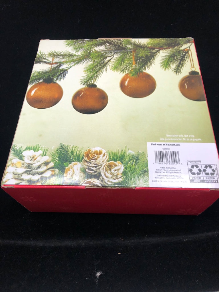 NIB 4 BLACK ORNAMENTS.