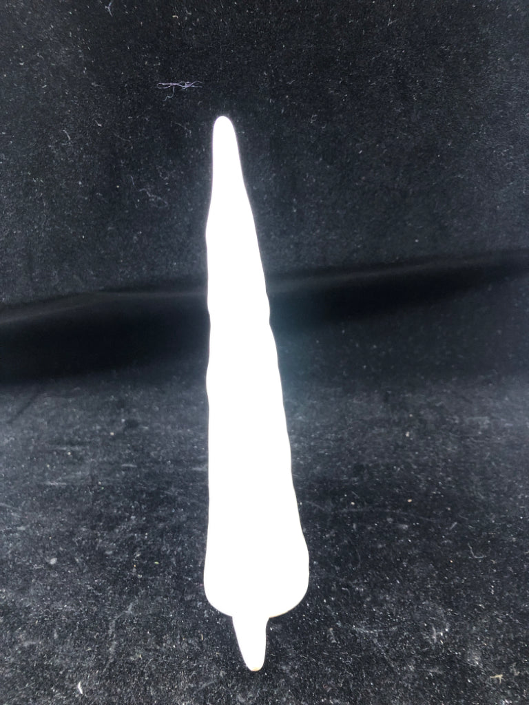 SMALL WHITE GLASS CHRISTMAS TREE DECOR.