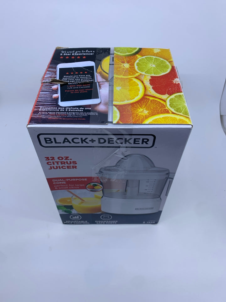 NIB BLACK AND DECKER CITRUS JUICER.