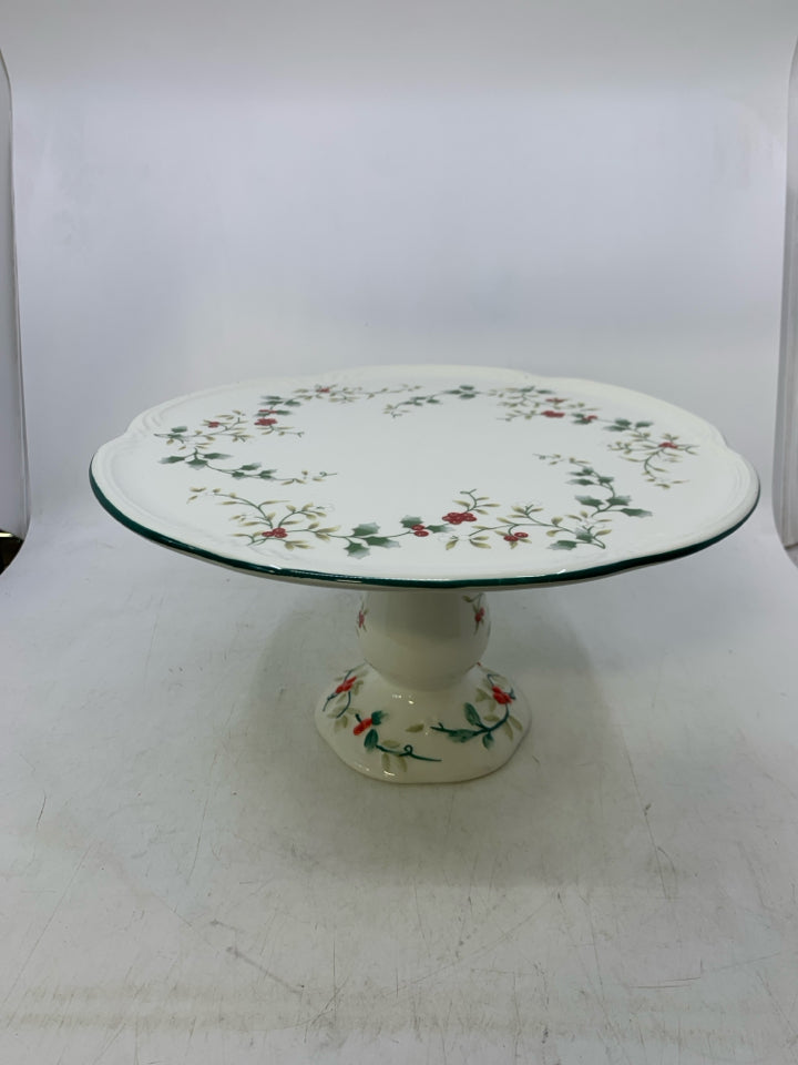 PFALTSGRAFF WINTER BERRY FOOTED CAKE STAND.