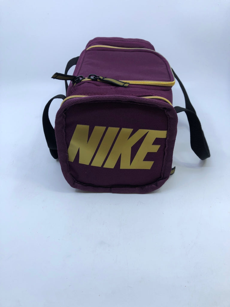 PLUM COLORED/GOLD NIKE LUNCH BOX.
