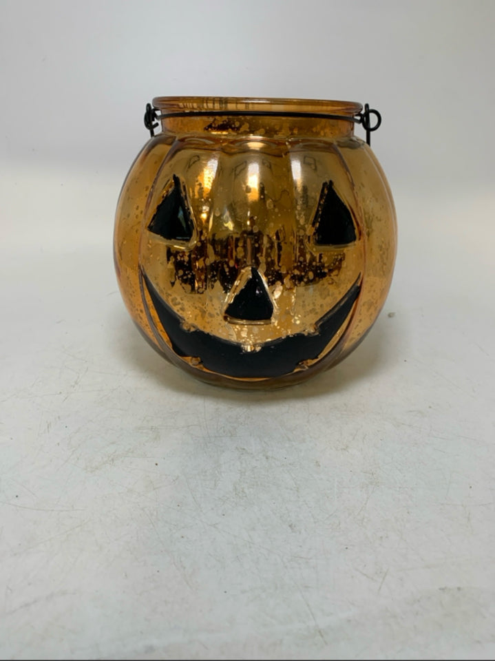 ORANGE MERCURY GLASS JACKO LANTERN LANTERN .