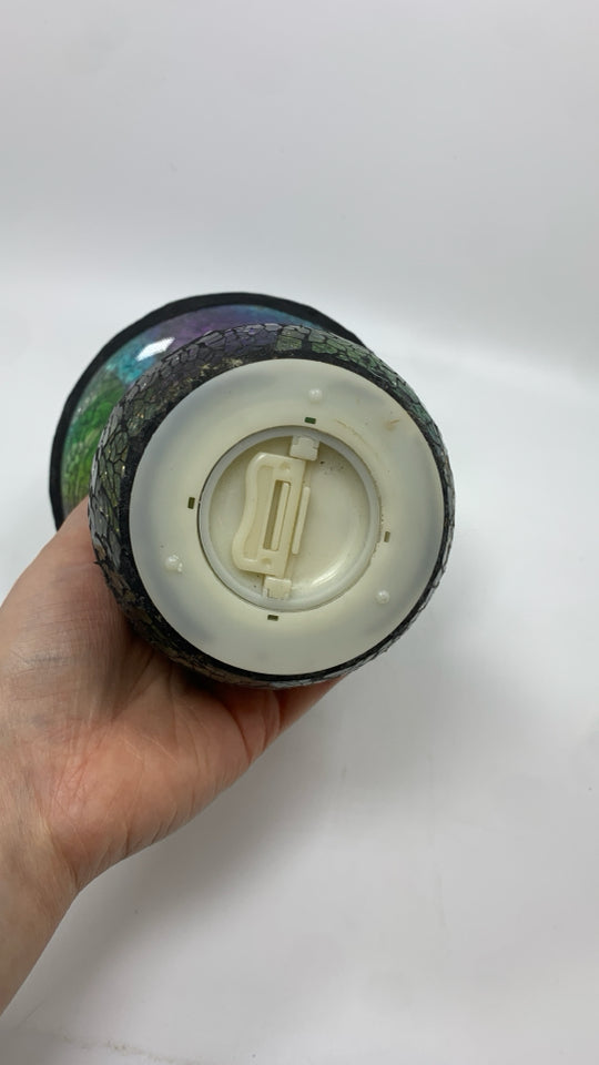 MOSAIC GLASS LED MUSHROOM.