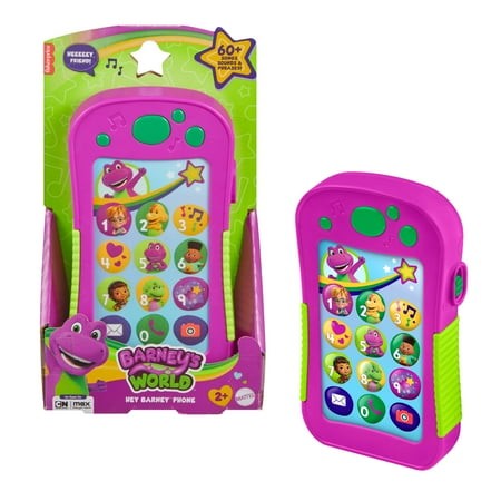 Fisher-Price Barney S World Hey Barney Phone Musical Toddler Toy with Lights for
