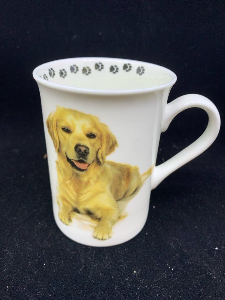WHITE GOLDEN RETRIEVER MUG.