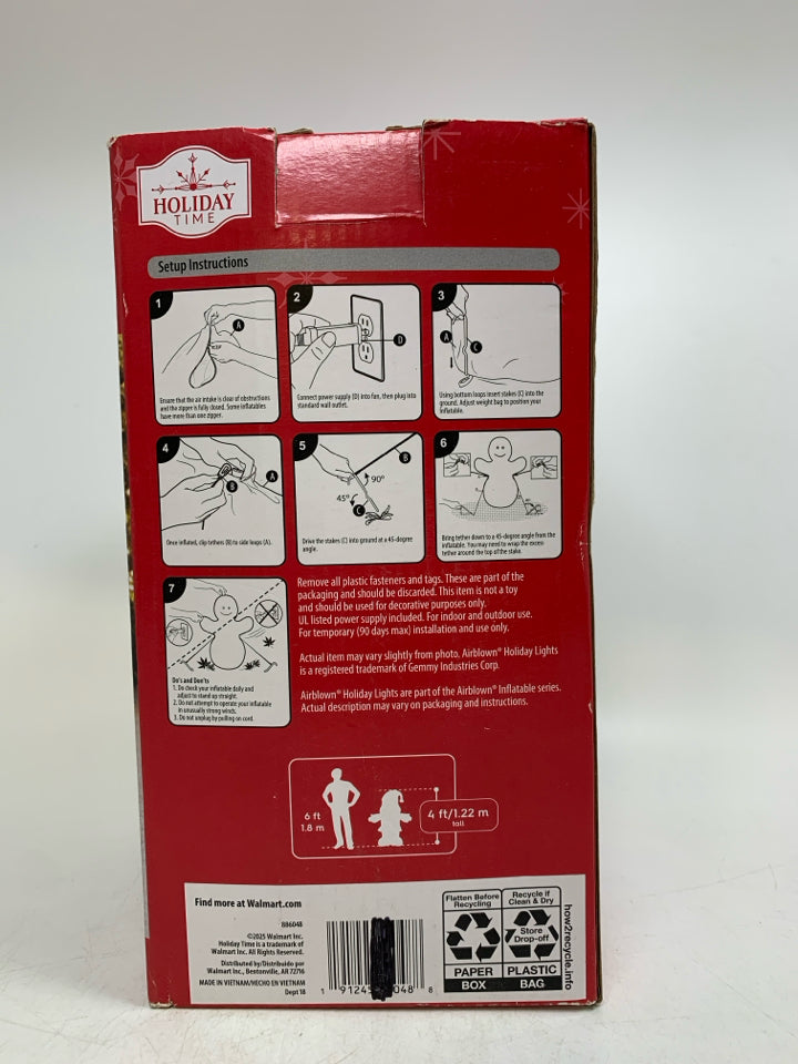 IN BOX HOLIDAY TIME SELF INFLATED SANTA.